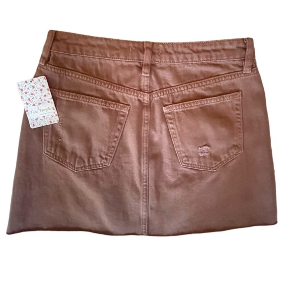 NEW We The Free by Free People A-Line Denim Jean Skirt Bronze Size 26 NWT Small - Picture 4 of 6